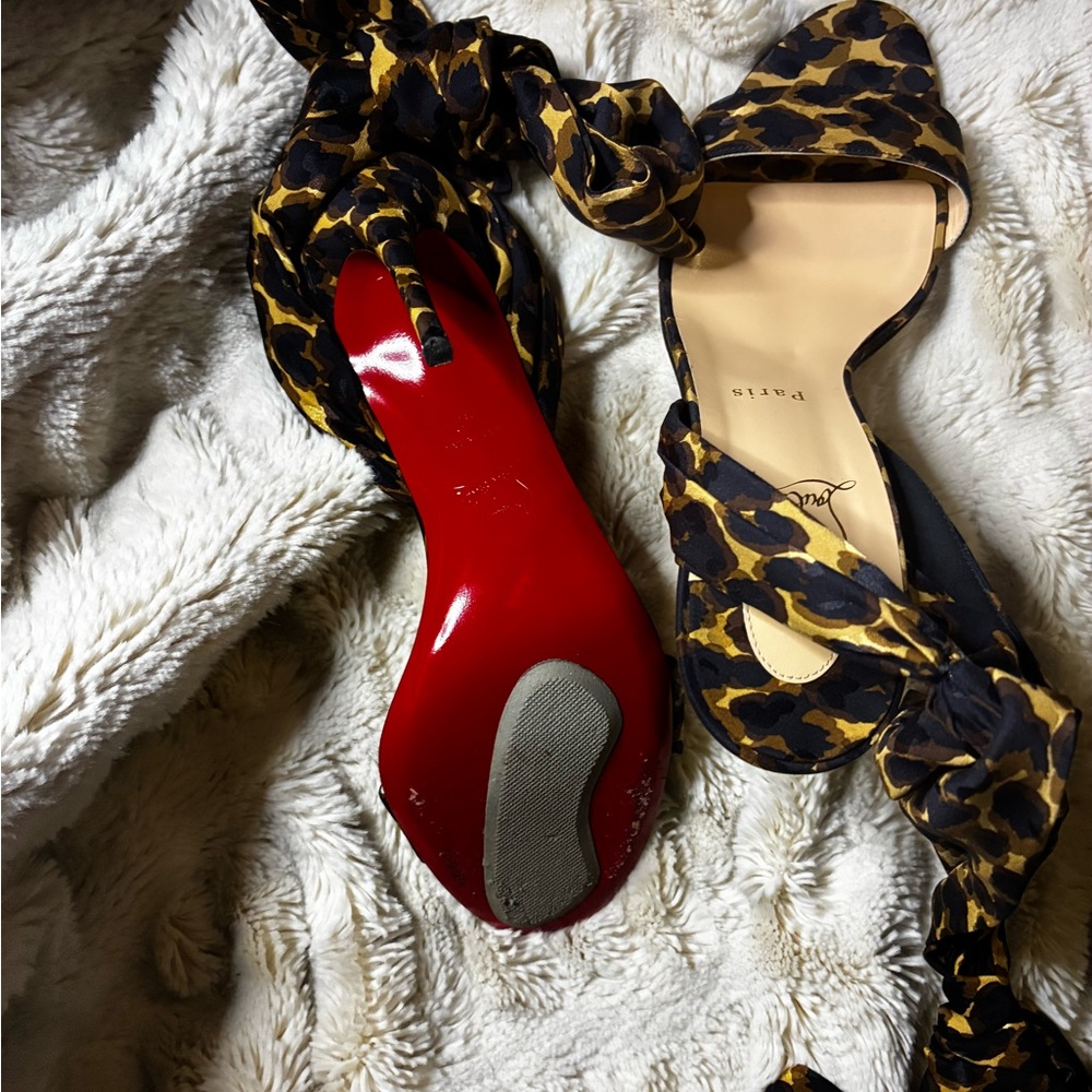 Christian Louboutin Leopard Print Heels with Red Sole